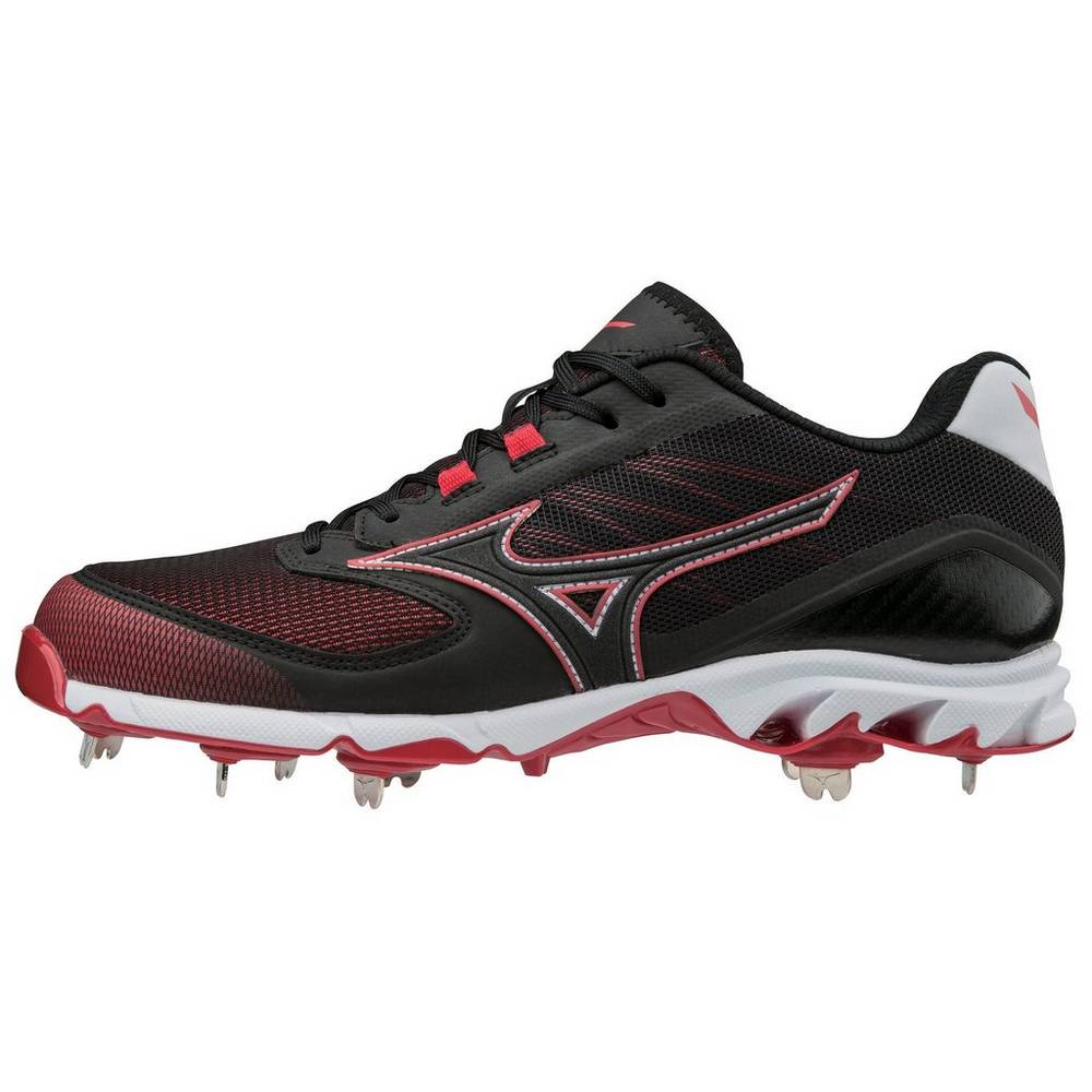 Tenis Baseball Mizuno 9-Spike Dominant 2 Baixo Metal - Homem - Pretas/Vermelhas - XOYUP5697